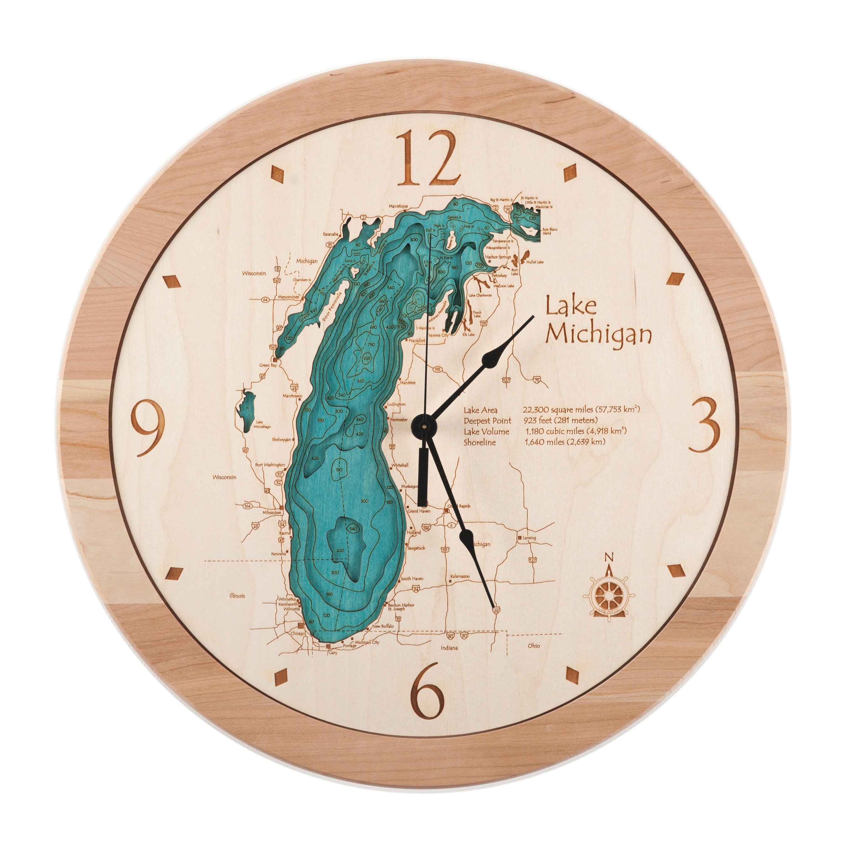 17.5" Lake Michigan Clock