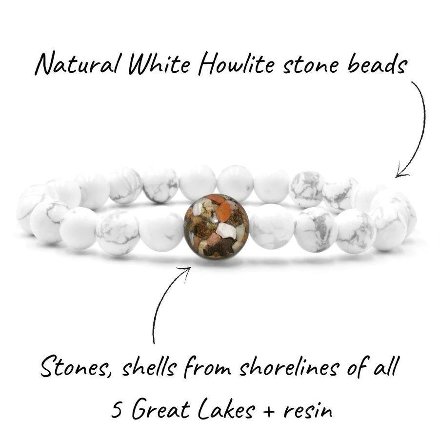 Homes Bracelet -Great Lakes- White Howlite