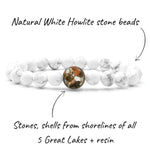 Load image into Gallery viewer, Homes Bracelet -Great Lakes- White Howlite
